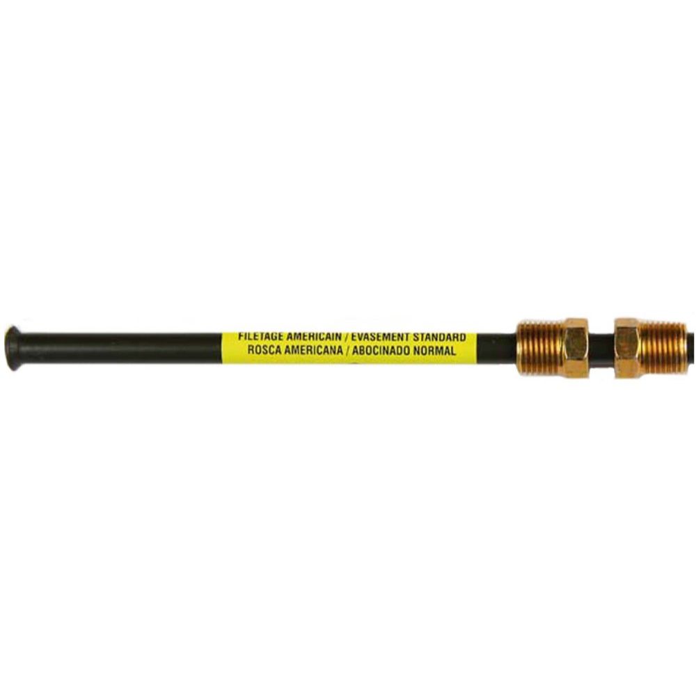AGS Company PAA-B430 8" x 1/4" Poly-Armour PVF Coated Adapter Brake Line - 7/16-24 SAE Inverted to 7/16-24 SAE Inverted Brass Nut AGS Company PAA-B430 8" x 1/4" Poly-Armour PVF Coated Adapter Brake Line - 7/16-24 SAE Inverted to 7/16-24 SAE Inverted Brass Nut