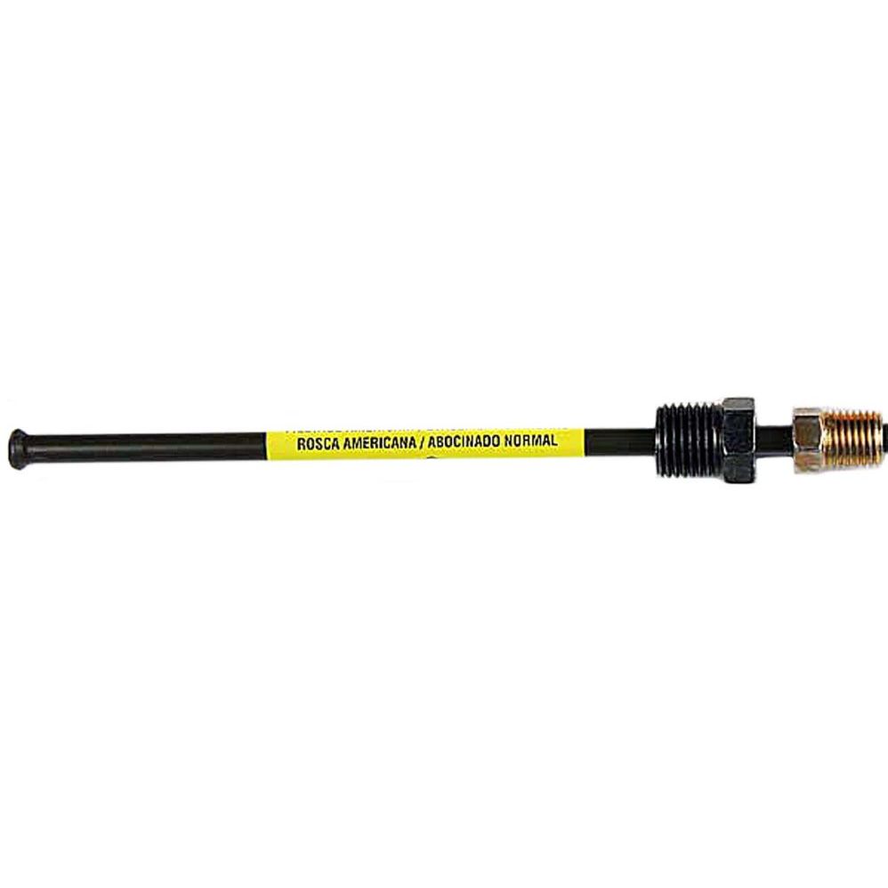 AGS Company PAA-R350  8" x 3/16" Poly-Armour PVF Coated Adapter Brake Line - 3/8-24 SAE Inverted to 1/2-20 SAE Inverted Black Nut