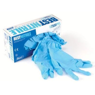 Showa 7500PFL  Biodegradeable Blue 4-mil Nitrile Powder Free Disposable Gloves - 100 per Box - Large