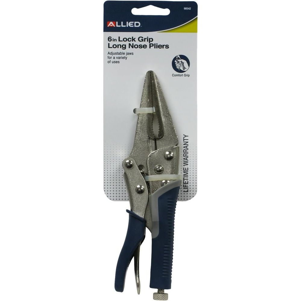Allied Int 90542 6" Long Nose Lock Grip Pliers Allied Int 90542 6" Long Nose Lock Grip Pliers