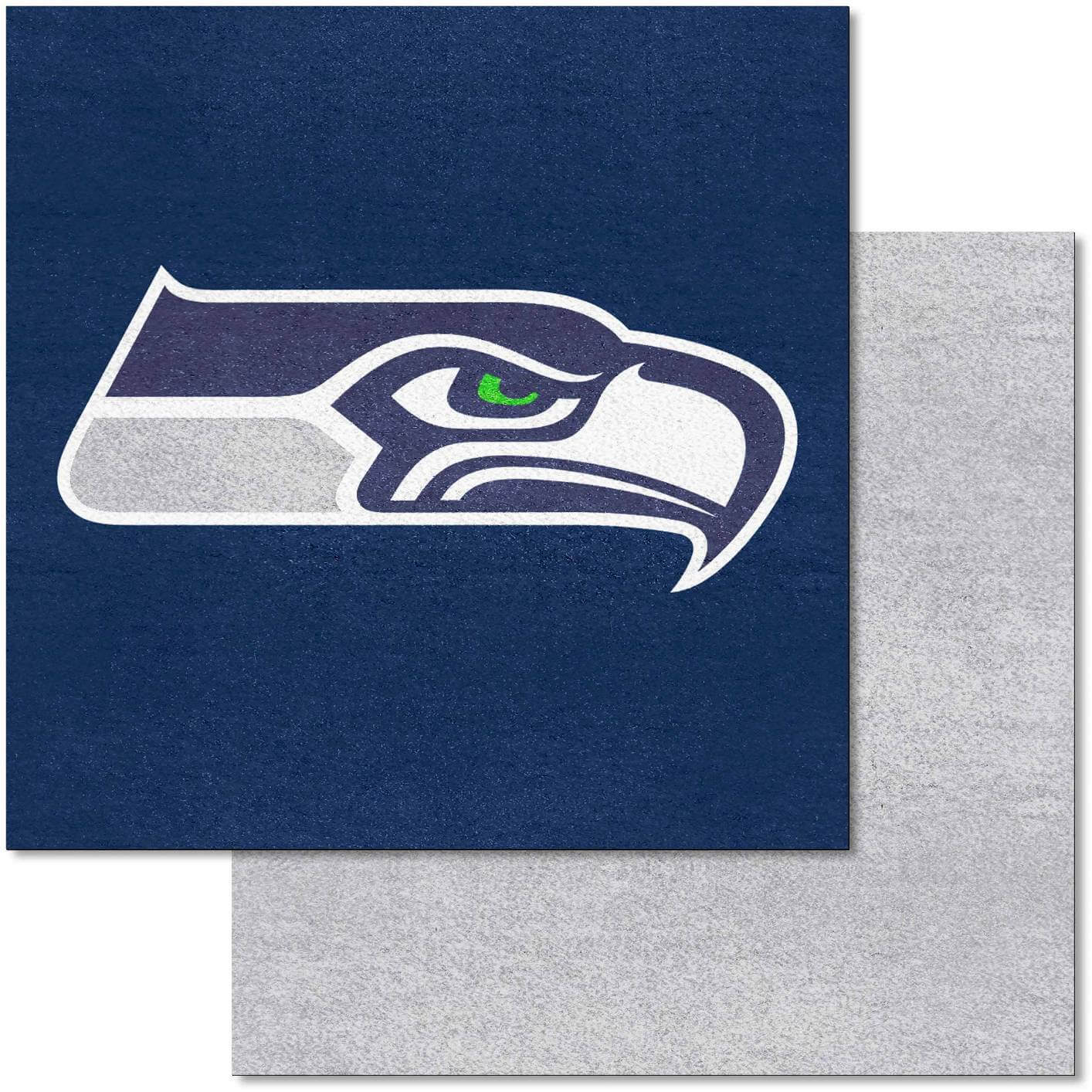 Fanmats 8572 Seattle Seahawks 18" x 18" Team Carpet Tiles (10 Logo, 10 Solid per Box - appx 45 sq ft) Fanmats 8572 Seattle Seahawks 18" x 18" Team Carpet Tiles (10 Logo, 10 Solid per Box - appx 45 sq ft)