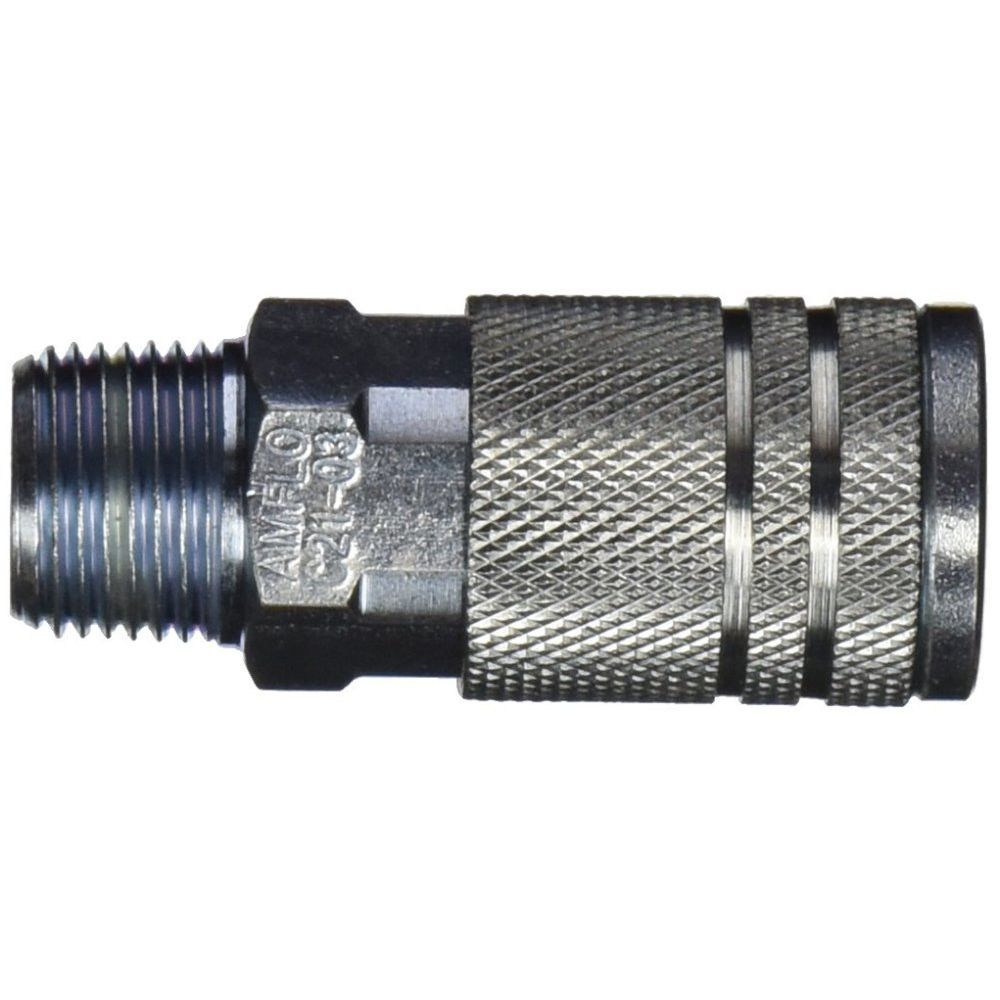 Amflo C21-03  1/4" I/M - Industrial/Milton Design x 3/8" MNPT Steel Coupler