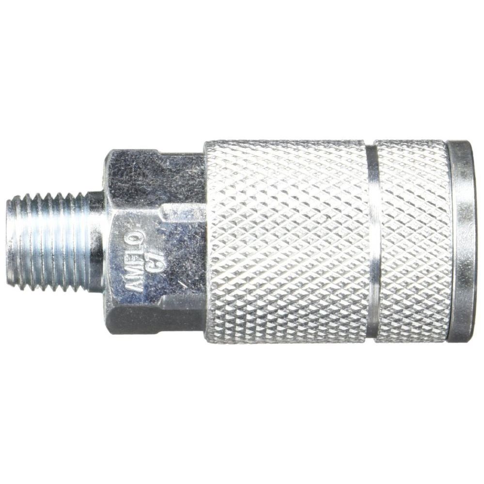 Amflo C7  3/8" T Automotive Design x 1/4" MNPT Steel Coupler