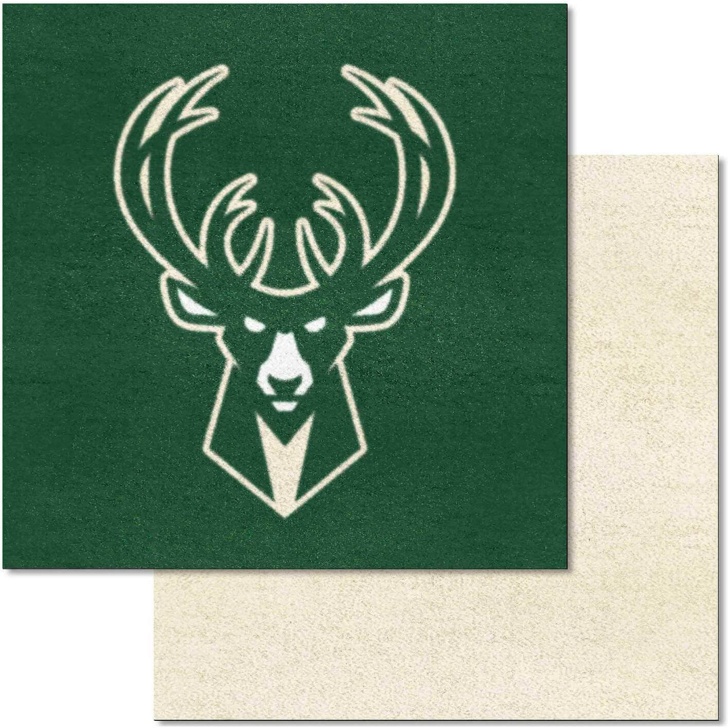Fanmats 9328  Milwaukee Bucks 18" x 18" Team Carpet Tiles (10 Logo, 10 Solid per Box - appx 45 sq ft)