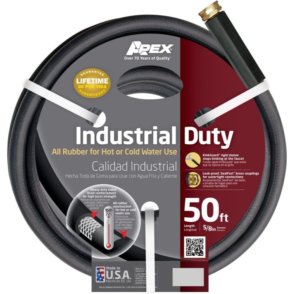 APEX 8650-50 5/8" x 50' Industrial Duty Water Hose APEX 8650-50 5/8" x 50' Industrial Duty Water Hose