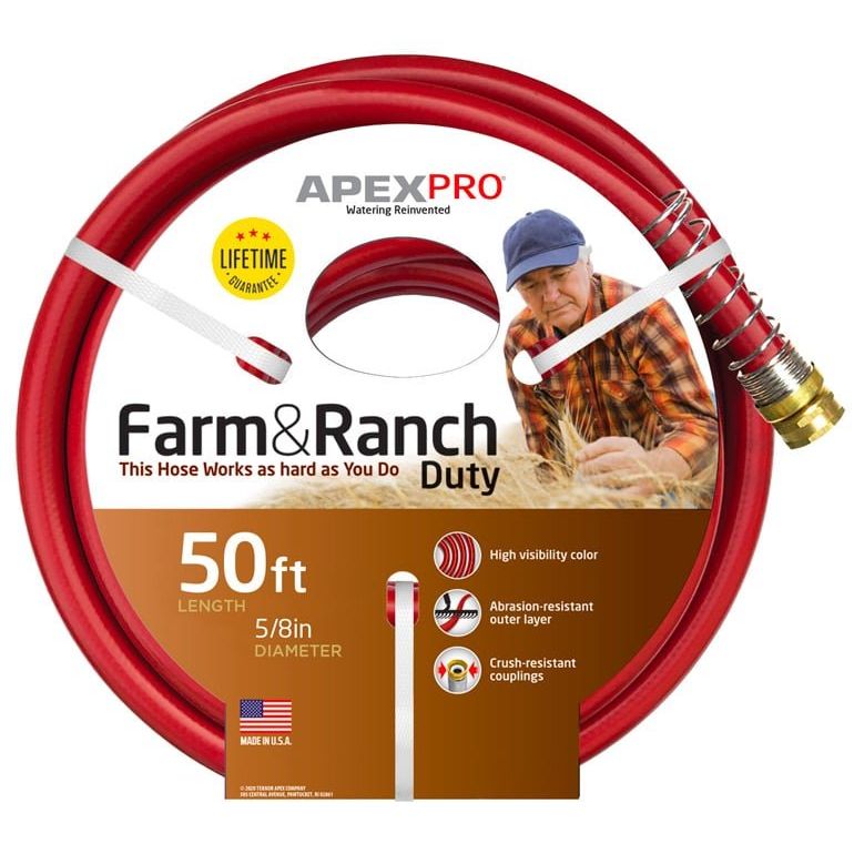 Apex 989-50 3/4" x 50' Farm and Ranch Water Hose Apex 989-50 3/4" x 50' Farm and Ranch Water Hose