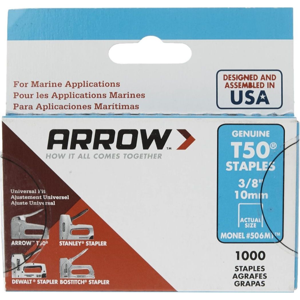 Arrow Fastener 506M1  T50 3/8" Heavy Duty Monel Staples 1000 per Package