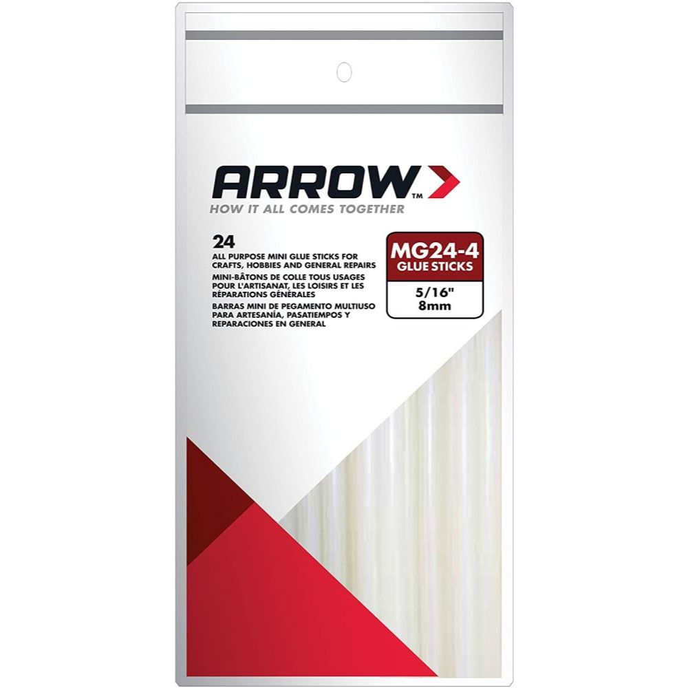 Arrow Fastener MG24-4 All Purpose 4" Mini Glue Sticks - 24 per Package Arrow Fastener MG24-4 All Purpose 4" Mini Glue Sticks - 24 per Package