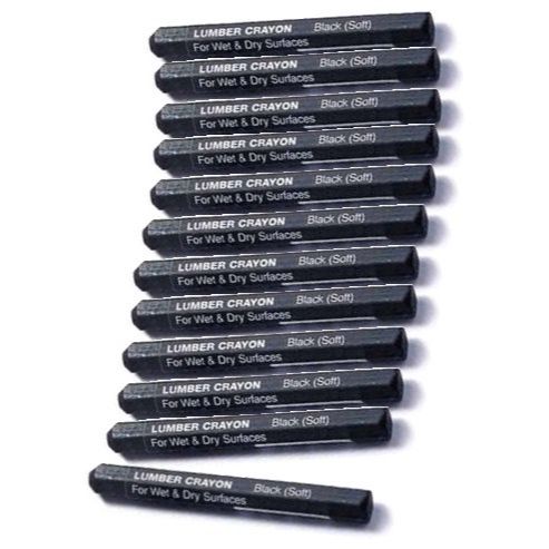 Dixon 36512  Industrial Lumber Crayon - Soft Graphite Black - 12 per Package