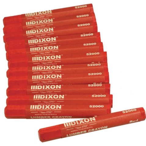 Dixon 52000  Industrial Lumber Crayon - Red - 12 per Package
