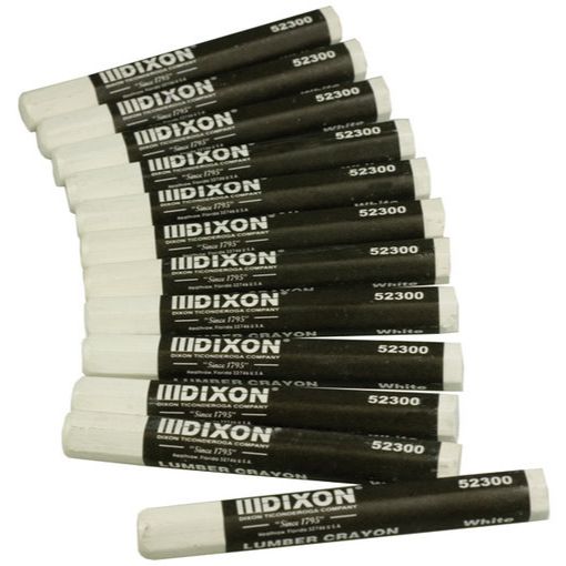 Dixon 52300  Industrial Lumber Crayon - White - 12 per Package