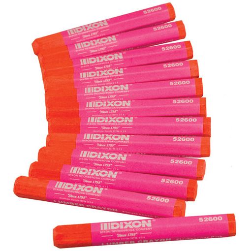 Dixon 52600  Industrial Lumber Crayon - Fluorescent Pink - 12 per Package