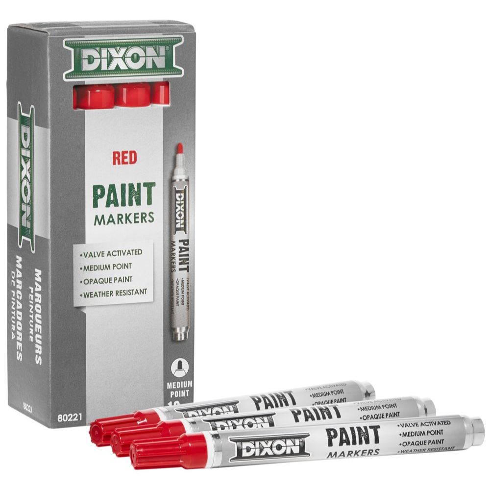 Dixon 80221  Paint Marker Red Valve Action Tip 12 Per Pack
