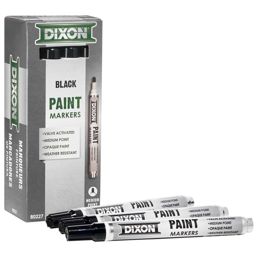 Dixon 80227  Paint Marker Black Valve Action Tip 12 Per Pack