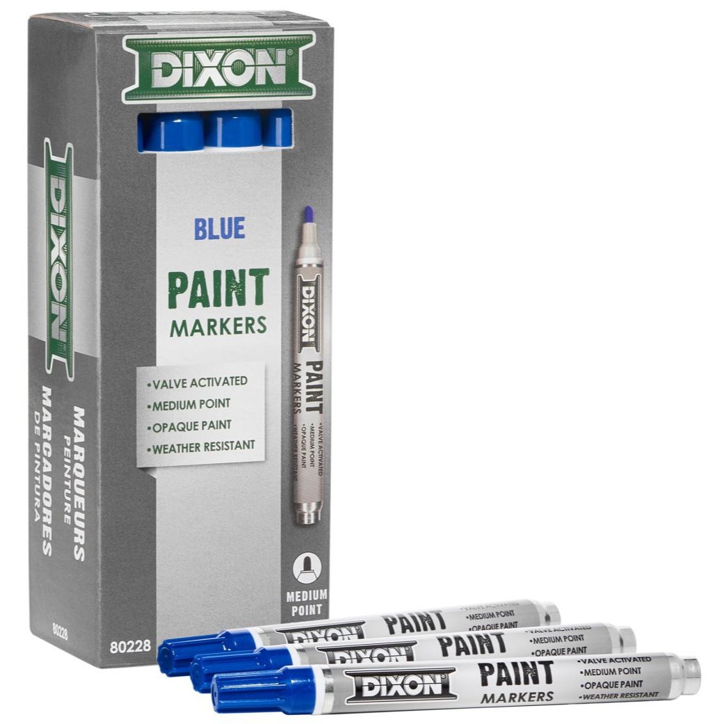 Dixon 80228  Paint Marker Blue Valve Action Tip 12 Per Pack