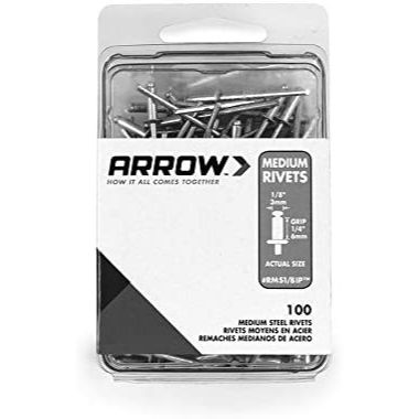 Arrow Fastener RMS1/8IP  Rivet Medium Steel 1/8"X1/8" 100 Per Box