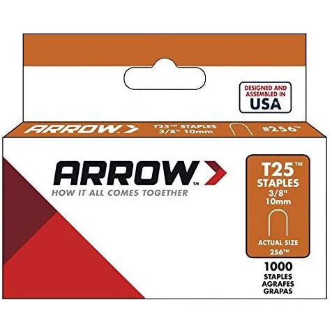 Arrow Fastener 256  T25 3/8" Leg Round Crown Staples 1100 per Package