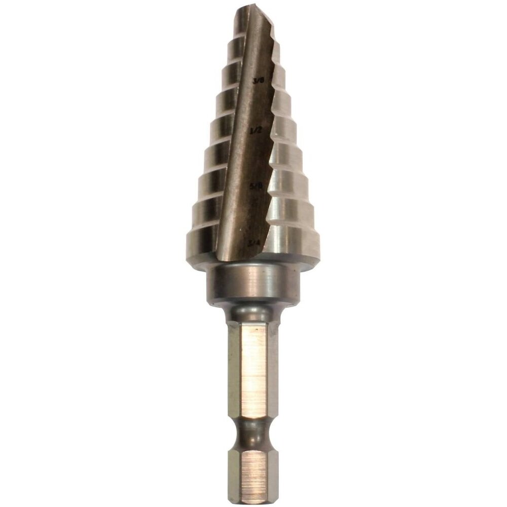 Makita 711493-A 1/4"-3/4" H.S.S. Step Drill Bit, 1/4" Hex Shank Makita 711493-A 1/4"-3/4" H.S.S. Step Drill Bit, 1/4" Hex Shank