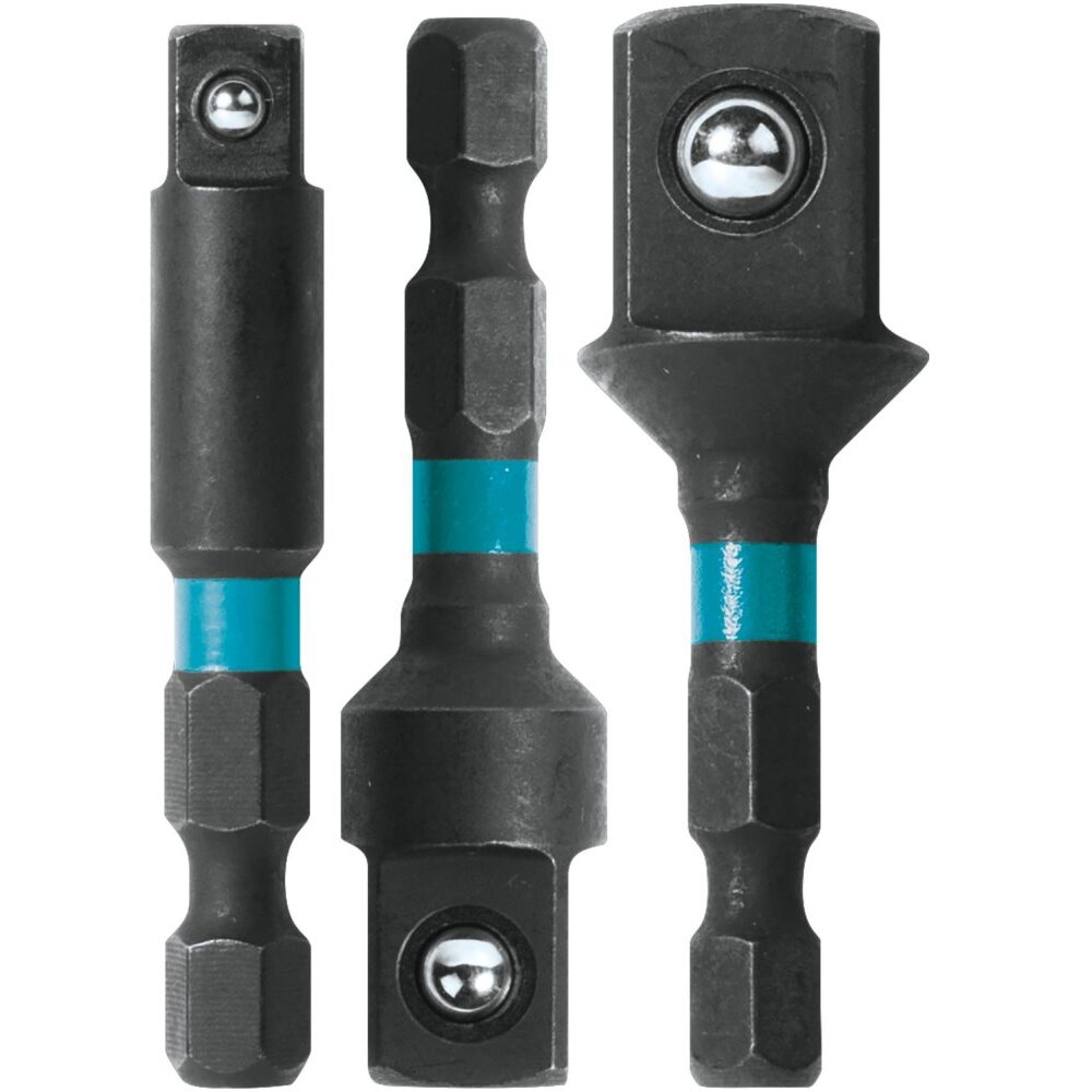 Makita A-97673  ImpactX 3 Piece 2" Socket Adapter Set, 1/4", 3/8", 1/2"