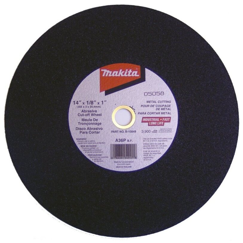 Makita B-10849-5  14" Premium A36P Grit Cut-Off Wheels for Ferrous Metal - 5 per Package