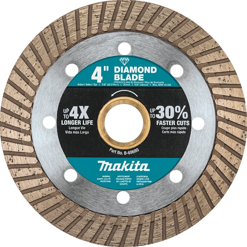 Makita B-69680 4" Diamond Blade, Turbo, General Purpose Makita B-69680 4" Diamond Blade, Turbo, General Purpose