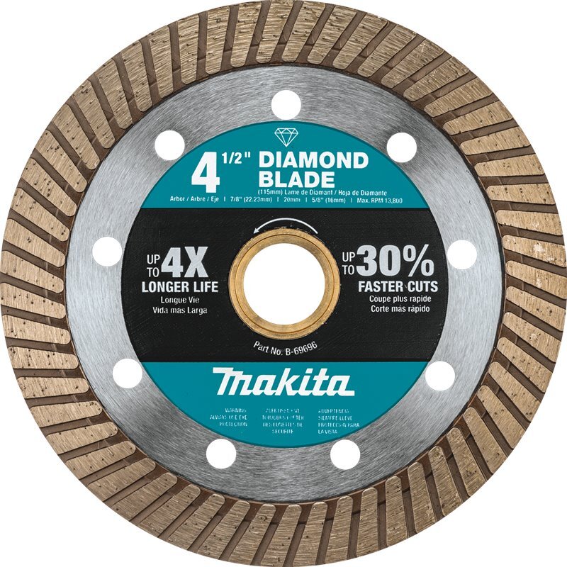 Makita B-69696 4-1/2" Diamond Blade, Turbo, General Purpose Makita B-69696 4-1/2" Diamond Blade, Turbo, General Purpose