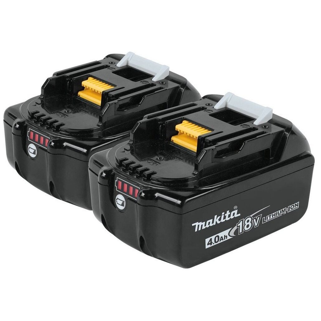 Makita BL1840B-2  18-Volt Compact Lithium-Ion Replacement Cordless Battery with L.E.D. Indicator - 4 Ah - 2 Batteries per Package