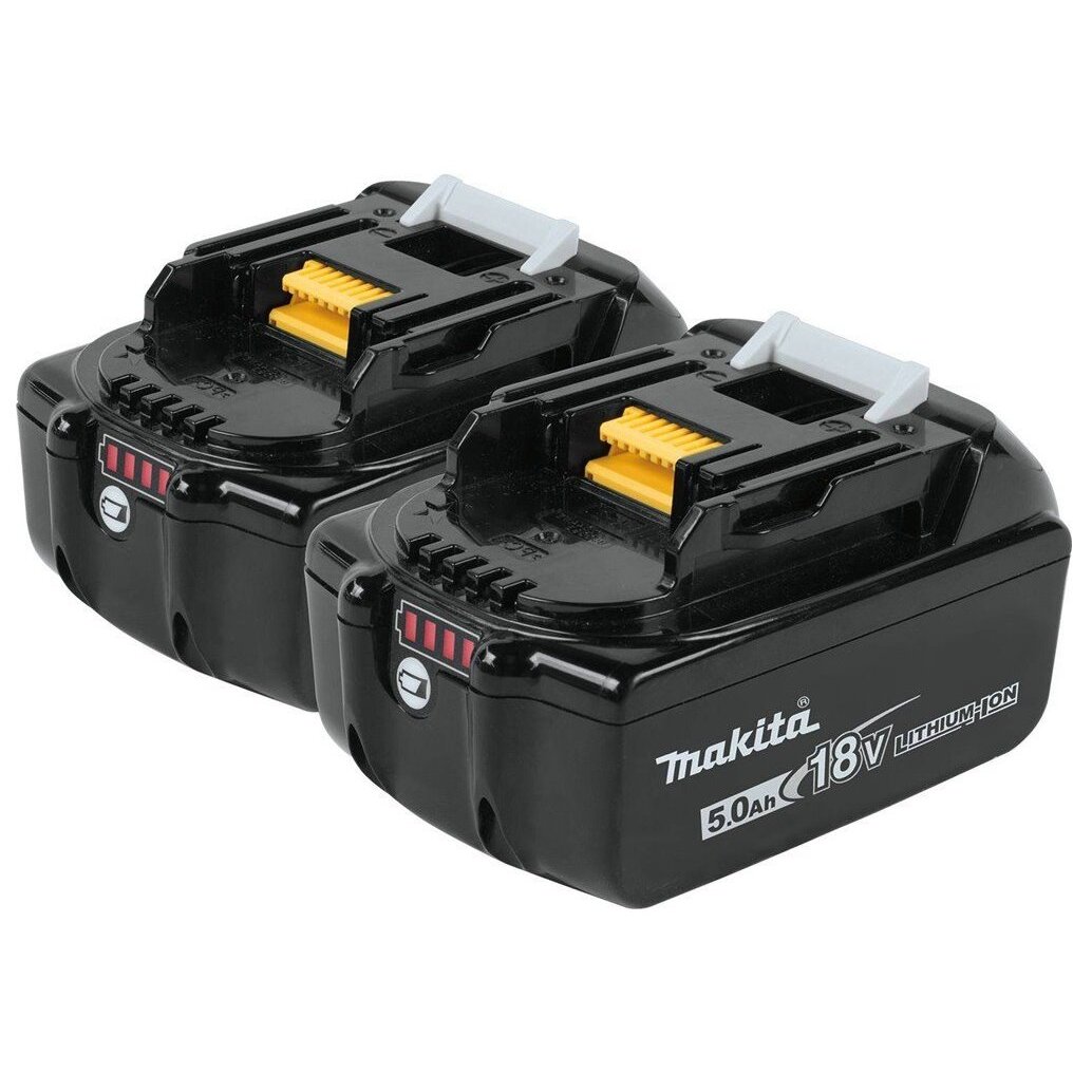 Makita BL1850B-2  18-Volt Compact Lithium-Ion Replacement Cordless Battery with Indicator - 5 Ah - 2 per Package