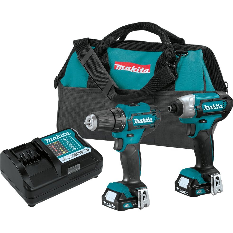 Makita CT232  12V max CXT Lithium-Ion Cordless 2 Piece Combo Kit Driver-Drill and Impact Driver (1.5Ah)
