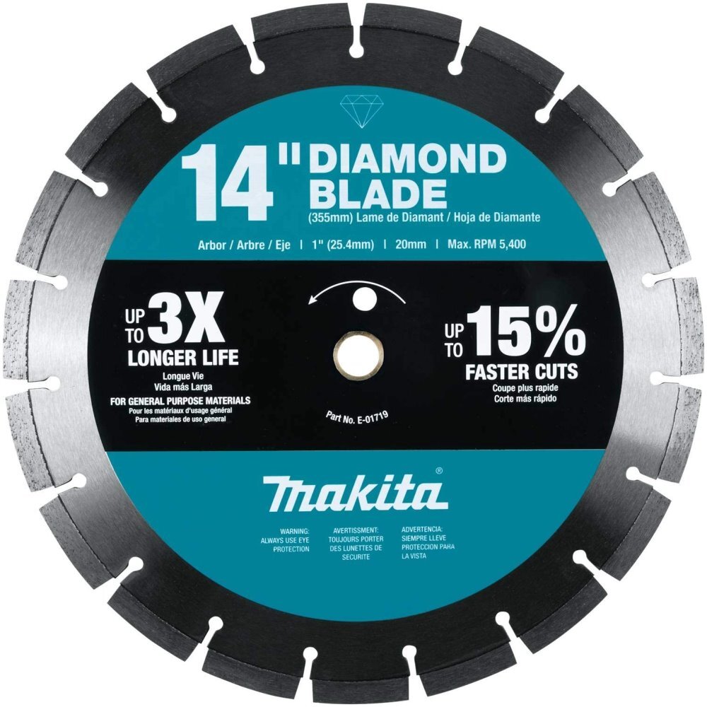 Makita E-01719 14" Diamond Blade, Segmented, General Purpose Makita E-01719 14" Diamond Blade, Segmented, General Purpose