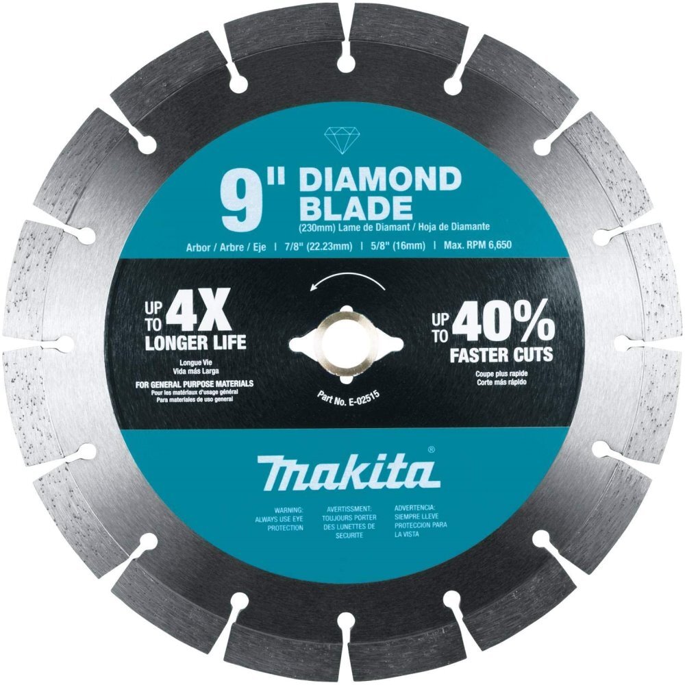 Makita E-02515 9" Diamond Blade, Segmented, General Purpose Makita E-02515 9" Diamond Blade, Segmented, General Purpose
