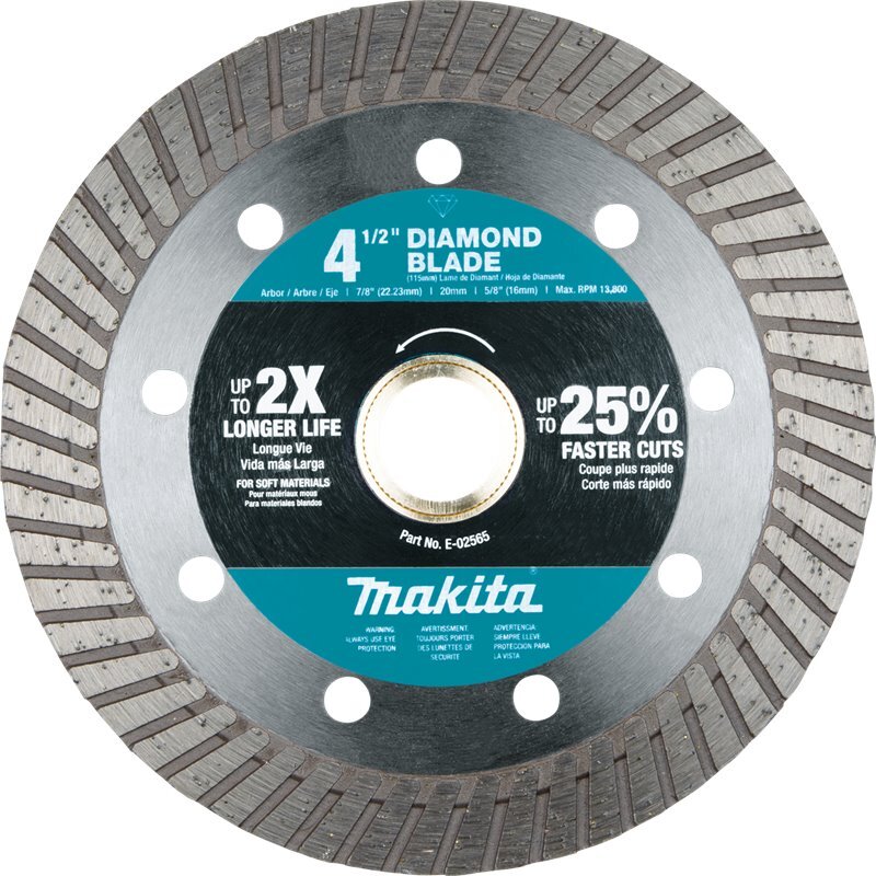 Makita E-02565  4-1/2" Diamond Blade, Turbo, Soft Material