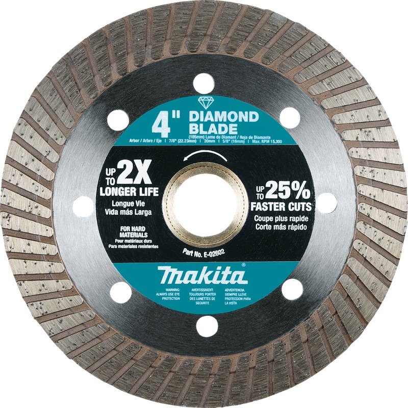 Makita E-02602 4" Diamond Blade, Turbo, Hard Material Makita E-02602 4" Diamond Blade, Turbo, Hard Material
