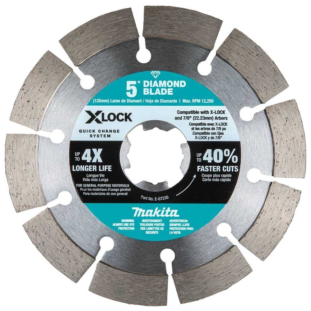 Makita E-07238  X-LOCK 5" Segmented Diamond Blade for Masonry Cutting Makita E-07238  X-LOCK 5" Segmented Diamond Blade for Masonry Cutting