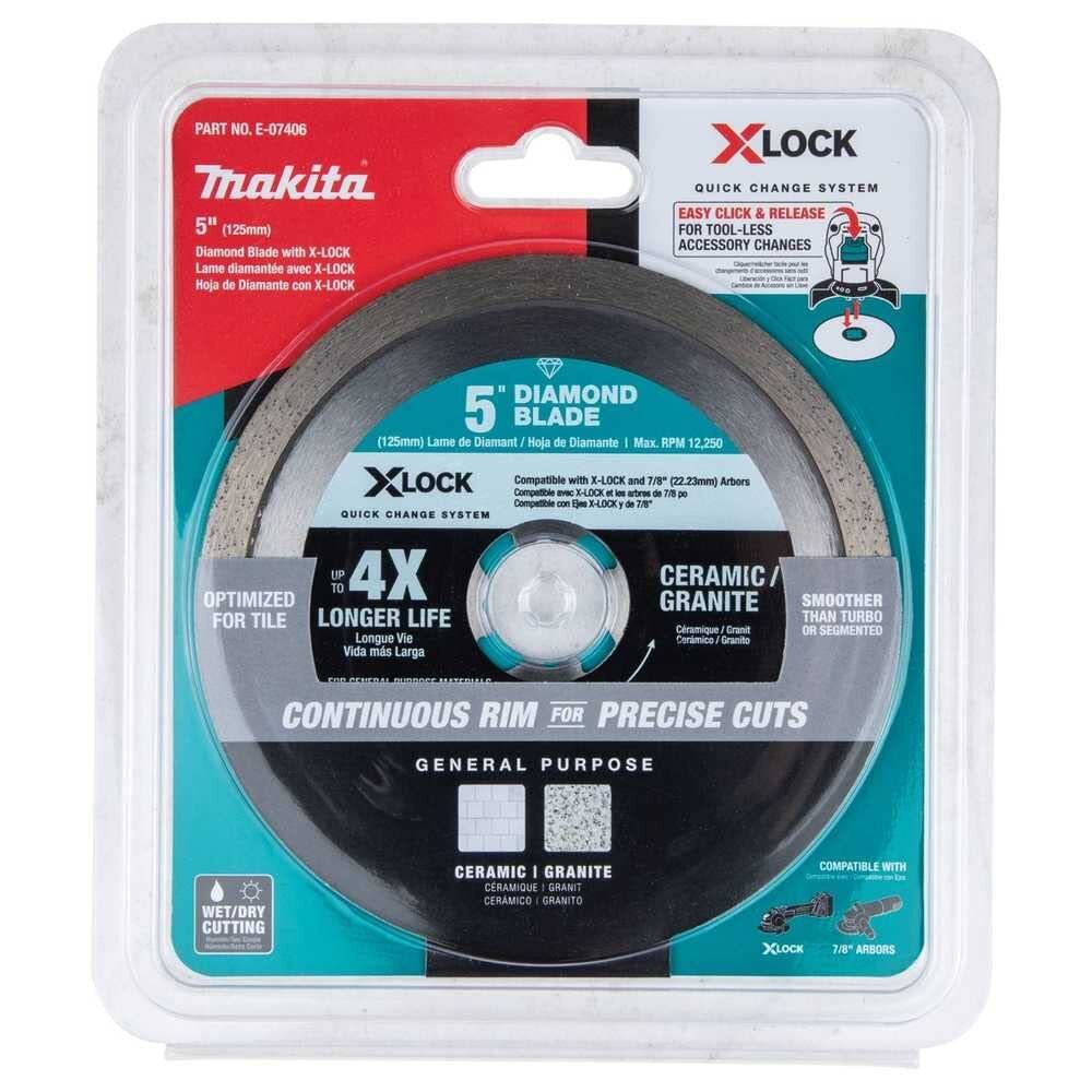 Makita E-07406  X-LOCK 5" Continuous Rim Diamond Blade for Ceramic and Granite Cutting