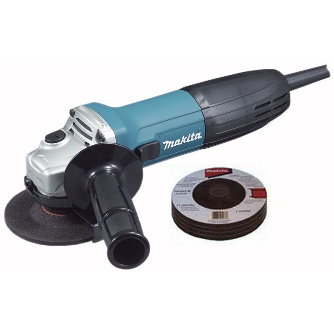 Makita GA4530X  4-1/2" Angle Grinder with 4 Grinding Wheels - 6 Amp