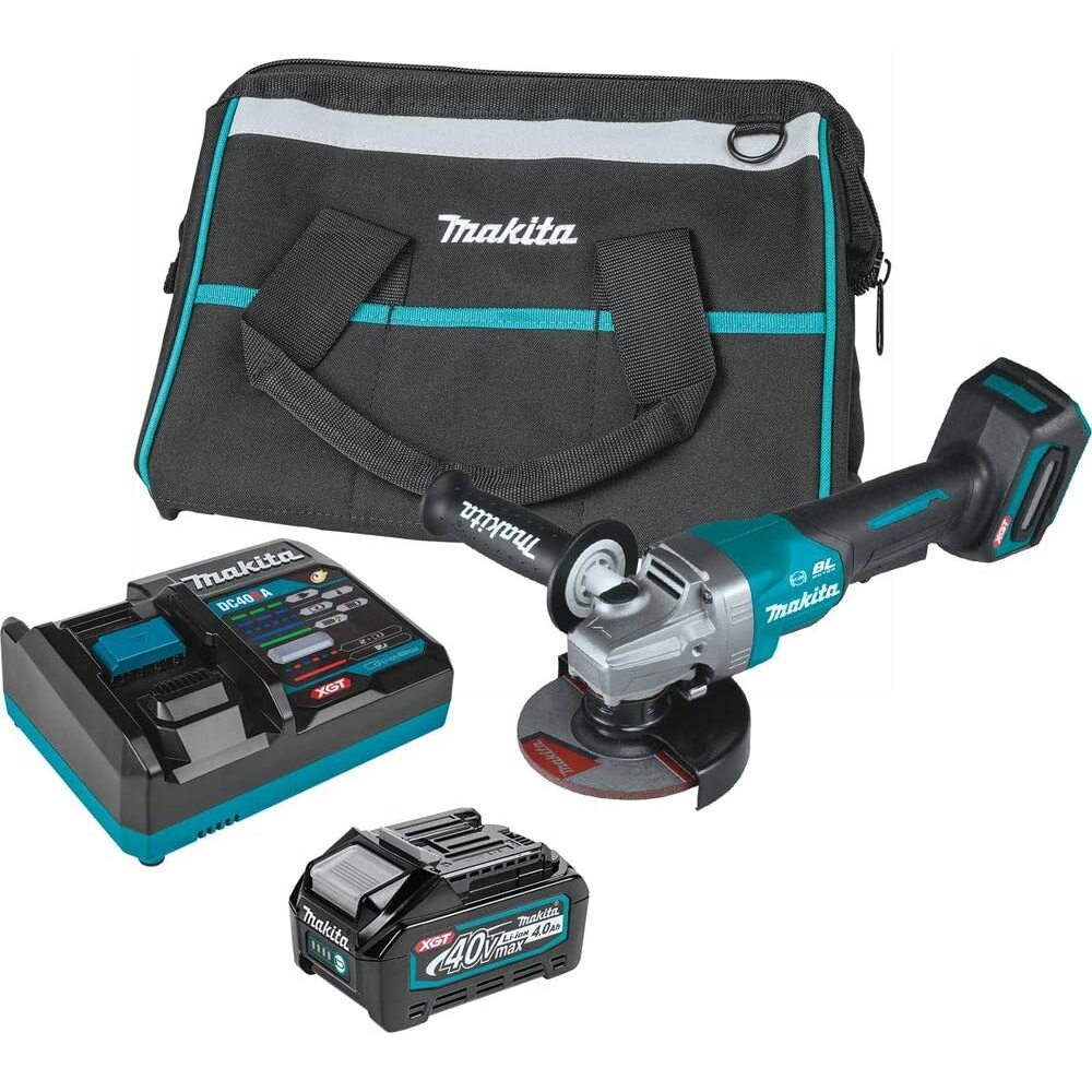 Makita GAG03M1 40V max XGT Brushless Cordless 4-1/2 / 5" Paddle Switch Angle Grinder Kit, with Electric Brake (4.0Ah) Makita GAG03M1 40V max XGT Brushless Cordless 4-1/2 / 5" Paddle Switch Angle Grinder Kit, with Electric Brake (4.0Ah)