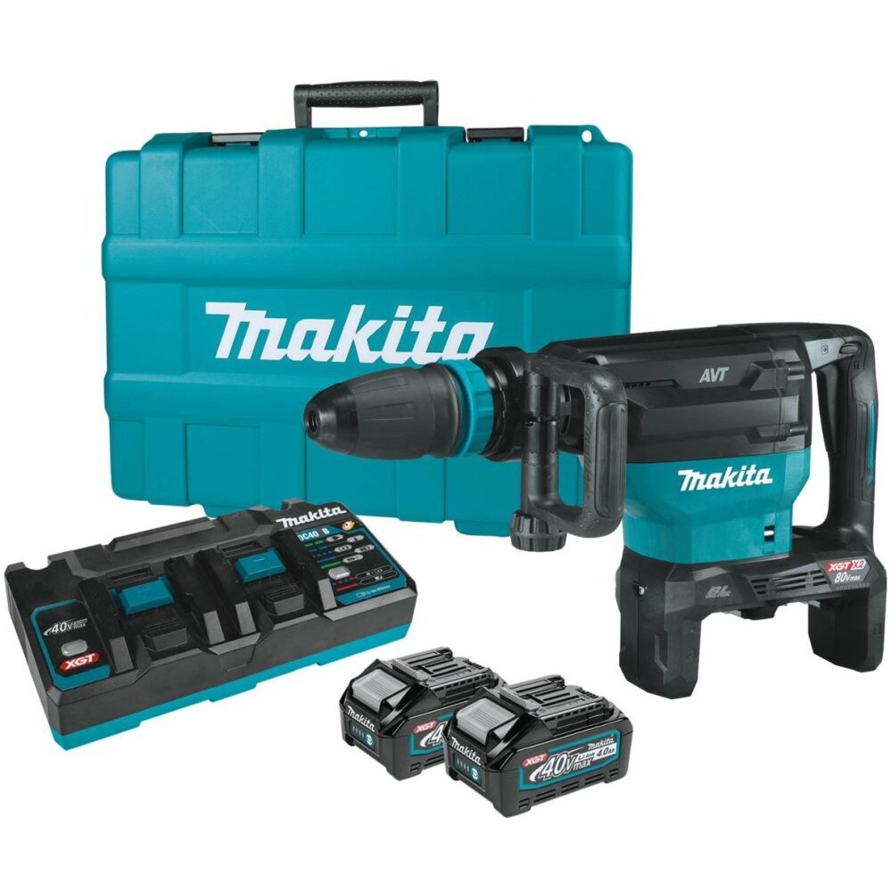 Makita GMH02PM 40V X2 80V max XGT Brushless 28 lb. AVT Demolition Hammer Kit Makita GMH02PM 40V X2 80V max XGT Brushless 28 lb. AVT Demolition Hammer Kit