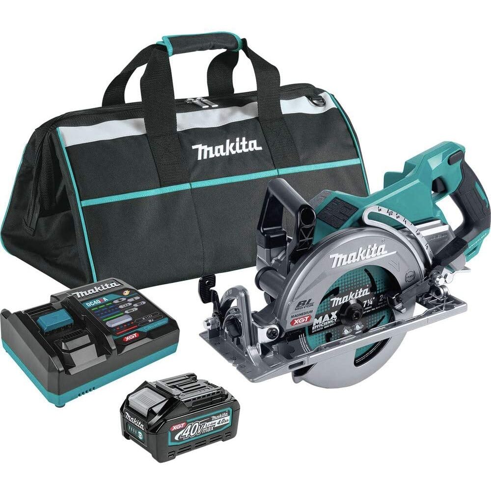 Makita GSR01M1 40V max XGT Brushless Cordless Rear Handle 7-1/4 Circular Saw Kit, 4.0 Ah Makita GSR01M1 40V max XGT Brushless Cordless Rear Handle 7-1/4 Circular Saw Kit, 4.0 Ah