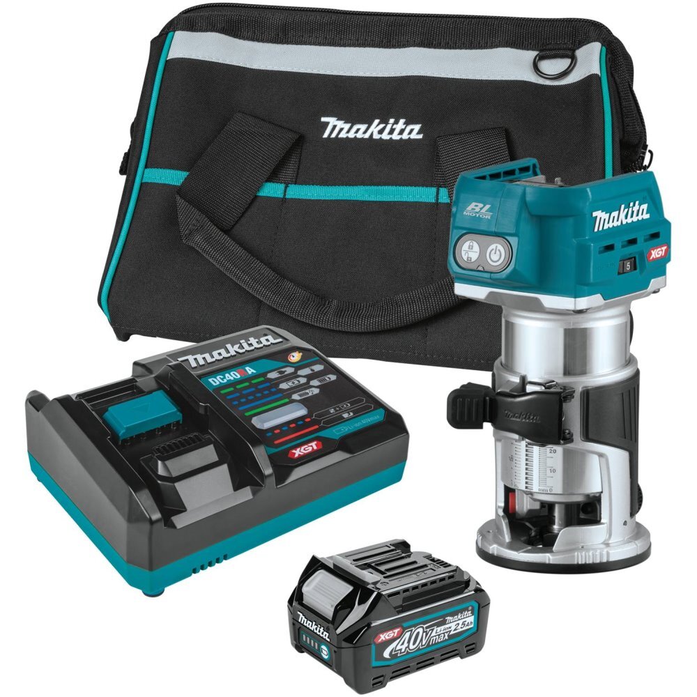 Makita GTR01D1 40V max XGT Brushless Cordless Compact Router Kit (2.5Ah) Makita GTR01D1 40V max XGT Brushless Cordless Compact Router Kit (2.5Ah)
