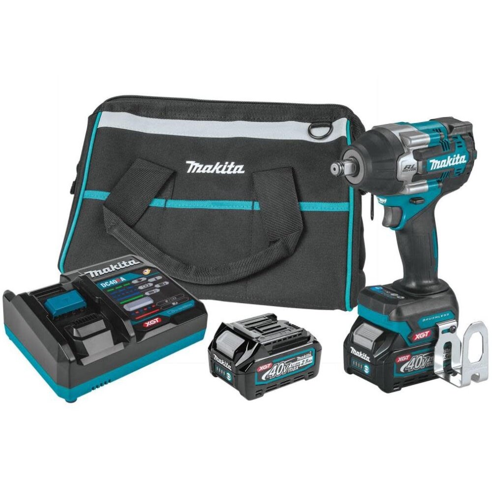 Makita GWT07D 40V max XGT Brushless Cordless 4-Speed Mid-Torque 1/2" Sq. Drive Impact Wrench Kit w/ Friction Ring Anvil (2.5Ah) Makita GWT07D 40V max XGT Brushless Cordless 4-Speed Mid-Torque 1/2" Sq. Drive Impact Wrench Kit w/ Friction Ring Anvil (2.5Ah)