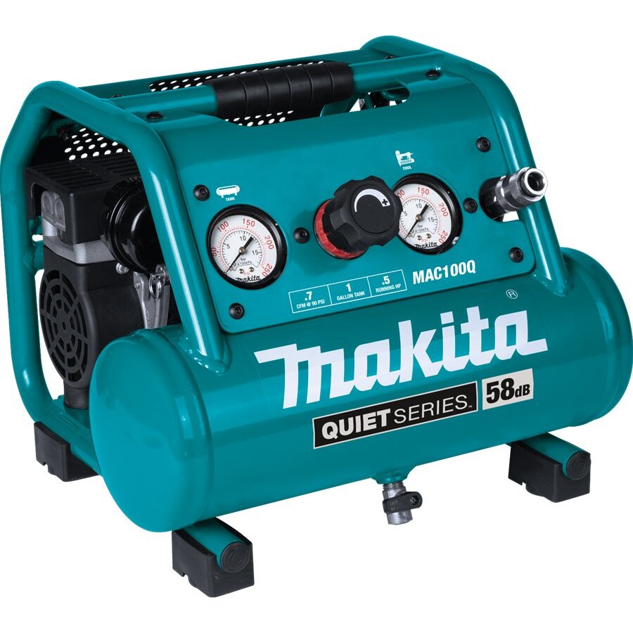 Makita MAC100Q  Quiet Series 1/2 HP, 1 Gallon Compact, Oil-Free, Electric Air Compressor
