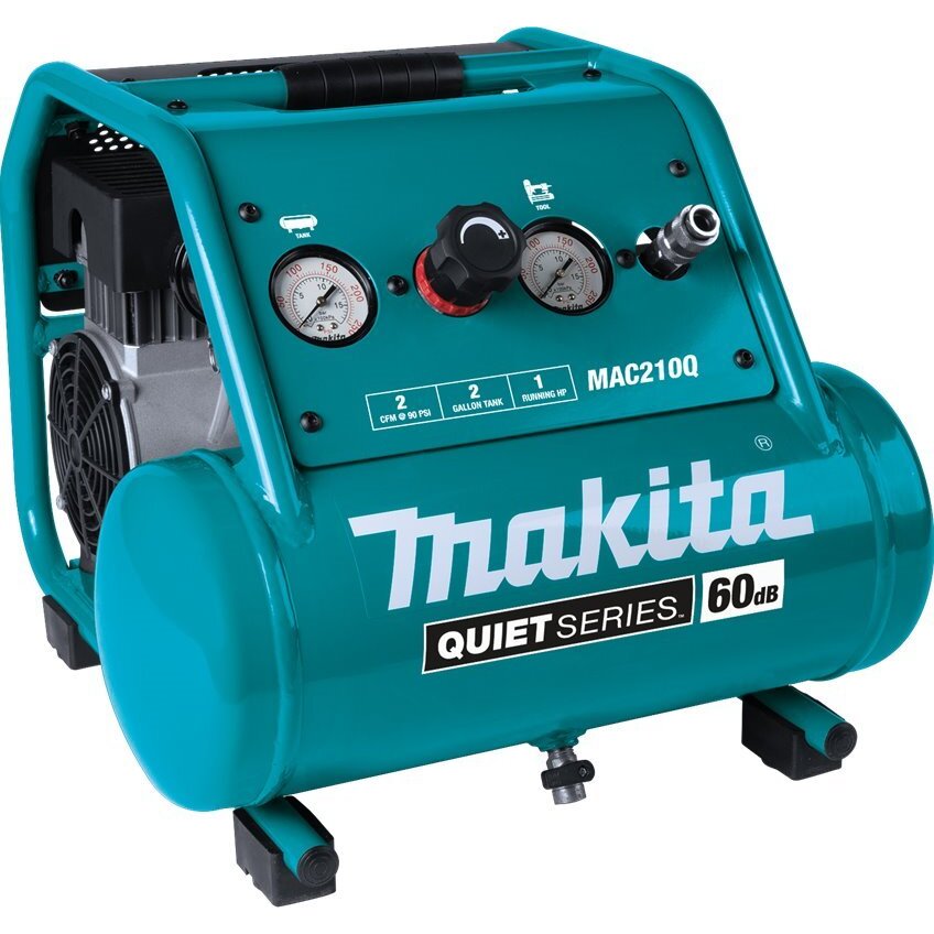 Makita MAC210Q  Quiet Series 1 HP, 2 Gallon, Oil-Free, Electric Air Compressor