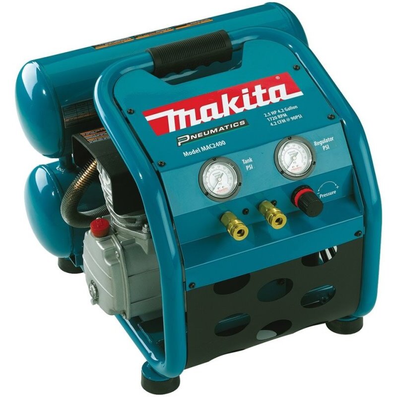 Makita MAC2400 2.5 HP Twin Stack 4.2 Gallon Oil Lubricated Air Compressor Makita MAC2400 2.5 HP Twin Stack 4.2 Gallon Oil Lubricated Air Compressor