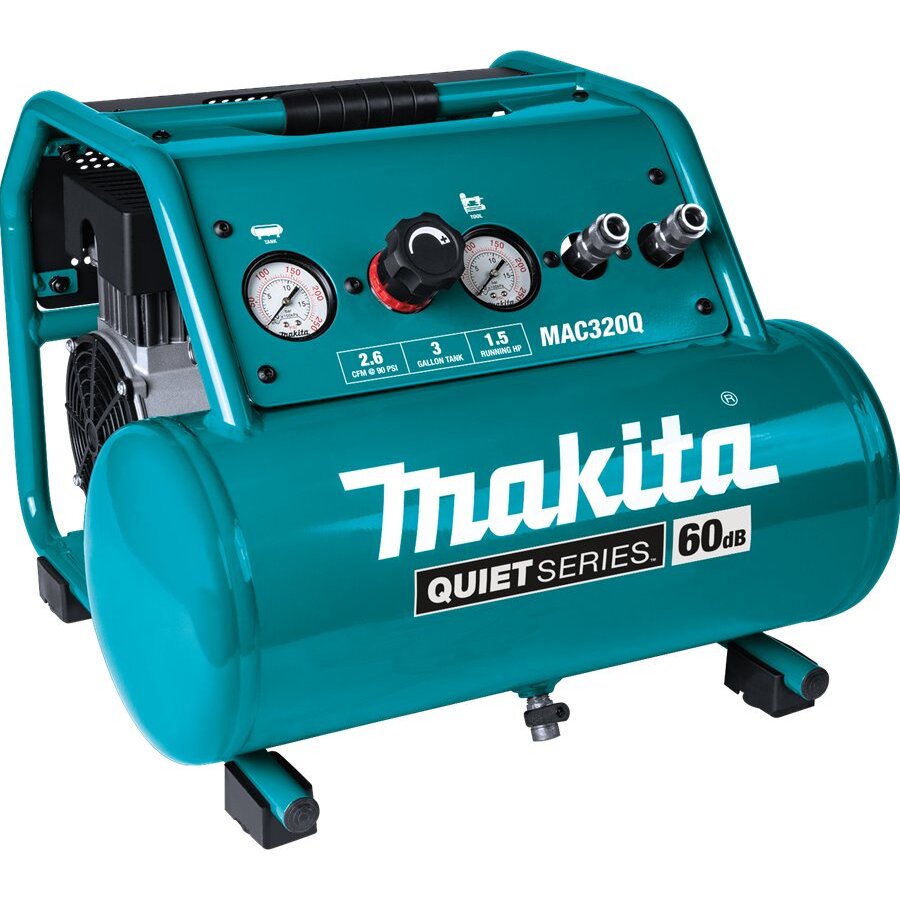 Makita MAC320Q Quiet Series 1-1/2 HP, 3 Gallon, Oil-Free, Electric Air Compressor Makita MAC320Q Quiet Series 1-1/2 HP, 3 Gallon, Oil-Free, Electric Air Compressor