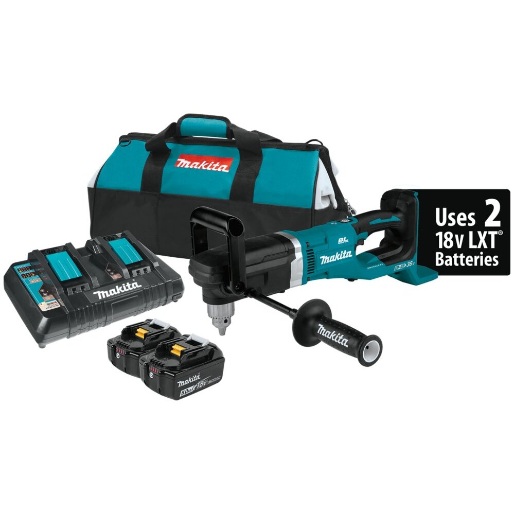 Makita XAD03PT 18V X2 (36V) LXT Lithium-Ion Brushless Cordless 1/2" Right Angle Drill Kit (5.0Ah) Makita XAD03PT 18V X2 (36V) LXT Lithium-Ion Brushless Cordless 1/2" Right Angle Drill Kit (5.0Ah)