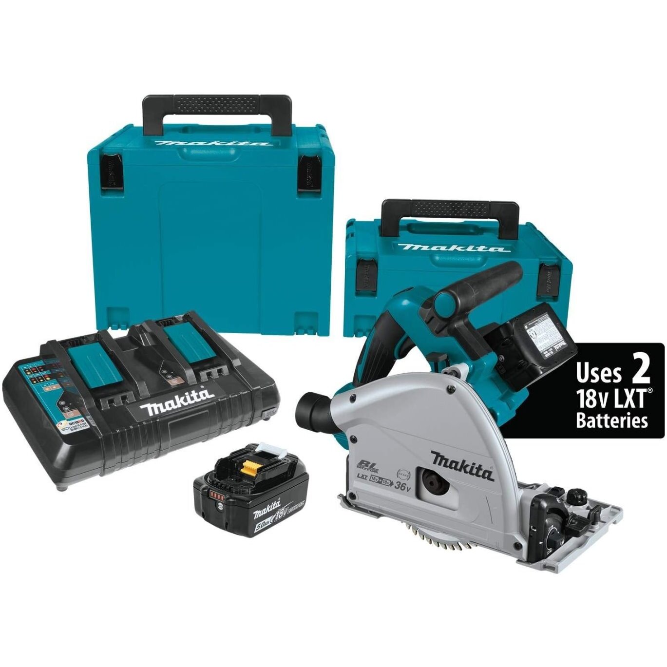 Makita XPS01PTJ 36V (18V X2) LXT Brushless 6-1/2" Plunge Circular Saw Kit (5.0Ah) Makita XPS01PTJ 36V (18V X2) LXT Brushless 6-1/2" Plunge Circular Saw Kit (5.0Ah)