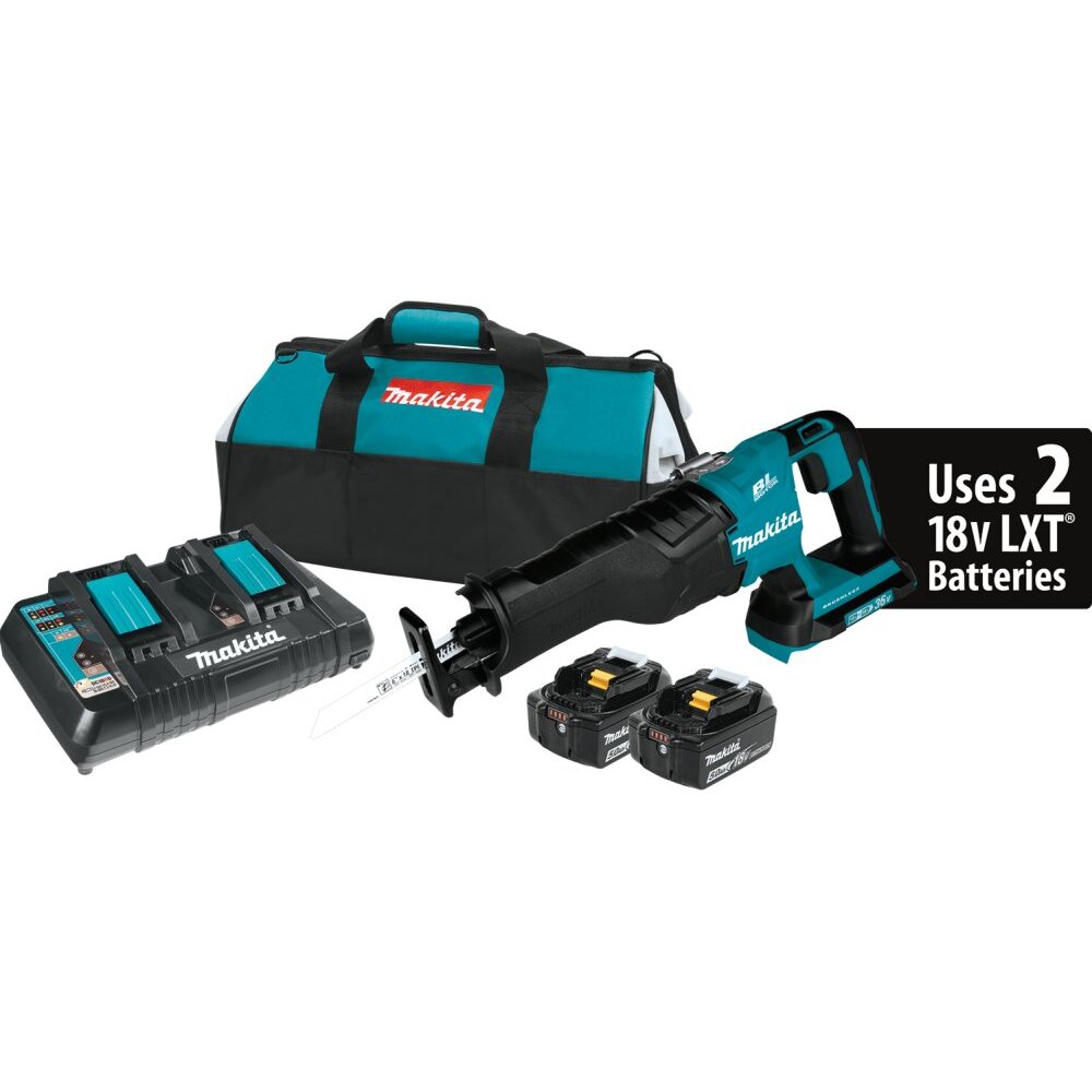 Makita XRJ06PT 18V X2 (36V) LXT Lithium-Ion Brushless Cordless Reciprocating Saw Kit (5.0Ah) Makita XRJ06PT 18V X2 (36V) LXT Lithium-Ion Brushless Cordless Reciprocating Saw Kit (5.0Ah)