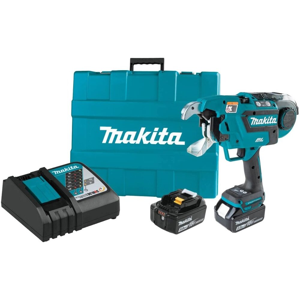 Makita XRT02TK  18V LXT Lithium-Ion Brushless Cordless Deep Capacity Rebar Tying Tool Kit, case (5.0Ah)