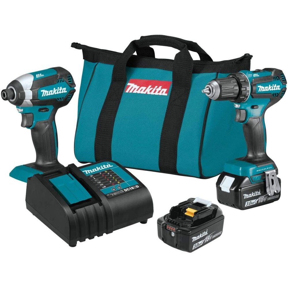 Makita XT281S  18V LXT Lithium-Ion Brushless Cordless 2-Piece Combo Kit Drill-Driver and Impact Driver (3.0Ah)